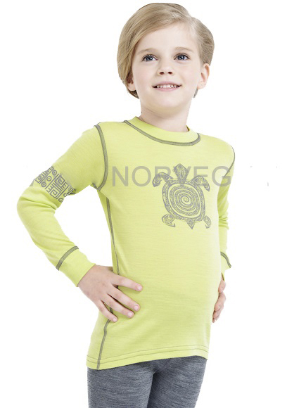 NORVEG Soft Kids Футболка детская с длин.рукавом цвет серый меланж,4SU2HLRU-014